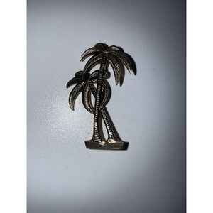 Vintage Silver Tone Palm‎ Tree Pin Brooch